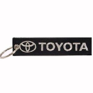 Toyota Black-Silver Key Chain Fob Embroidered NEW